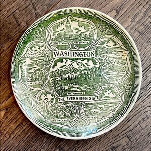 Vintage Washington Souvenir Plate - Green